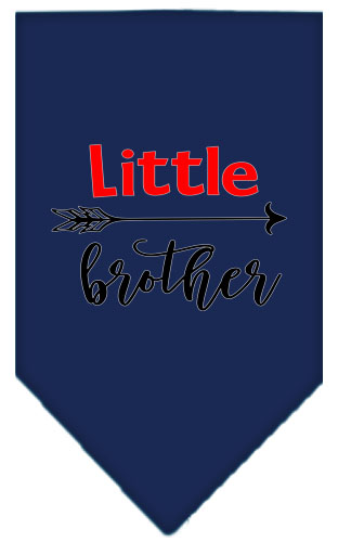Little Brother Screen Print Bandana Navy Blue Small